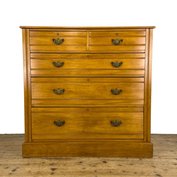 M-6695 Antique Edwardian Satinwood Chest of Drawers (2)