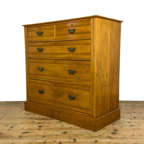 M-6695 Antique Edwardian Satinwood Chest of Drawers (3)