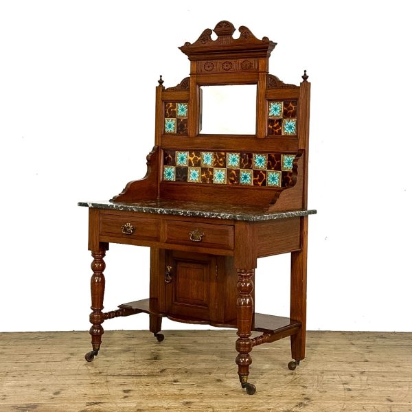 M-6703 Antique Edwardian Marble Top Washstand (8)