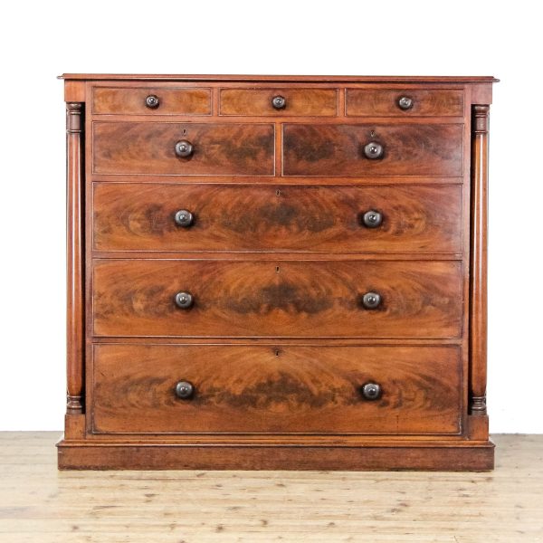 M-6752 Antique Victorian Large Mahogany Chest of Drawers (2)