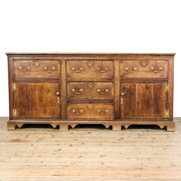 M-6775 Antique George III Oak Dresser Base (6)