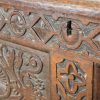 M-6777 Antique 19th Century Oak Carved Coffer (1)