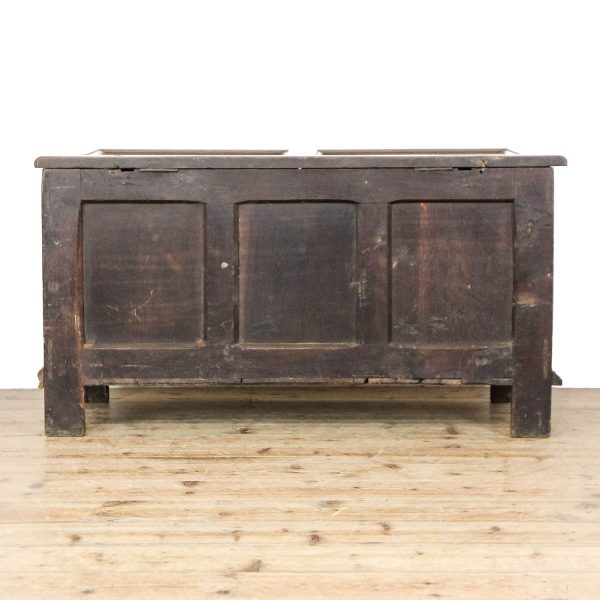 M-6777 Antique 19th Century Oak Carved Coffer (13)