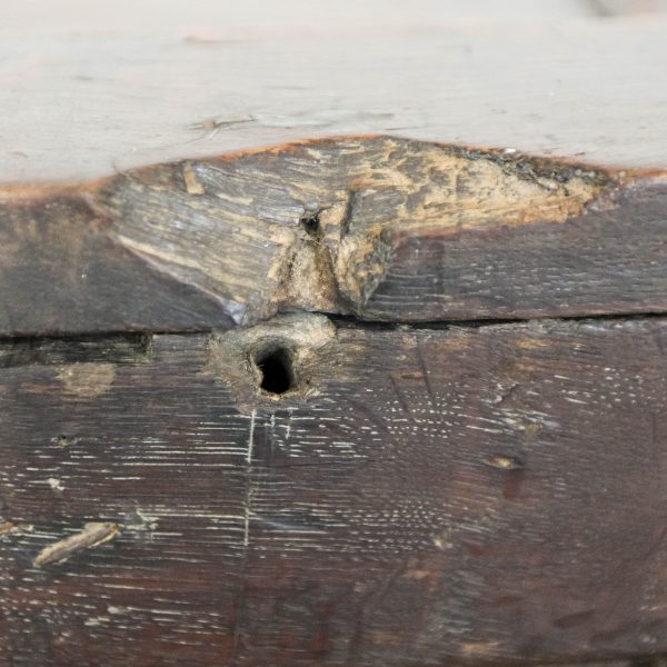 M-6777 Antique 19th Century Oak Carved Coffer (14)
