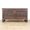 M-6777 Antique 19th Century Oak Carved Coffer (7)