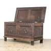 M-6777 Antique 19th Century Oak Carved Coffer (9)
