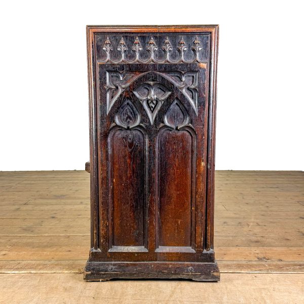 M-6843 Antique 19th Century Cotswold Oak Church Pew (3)