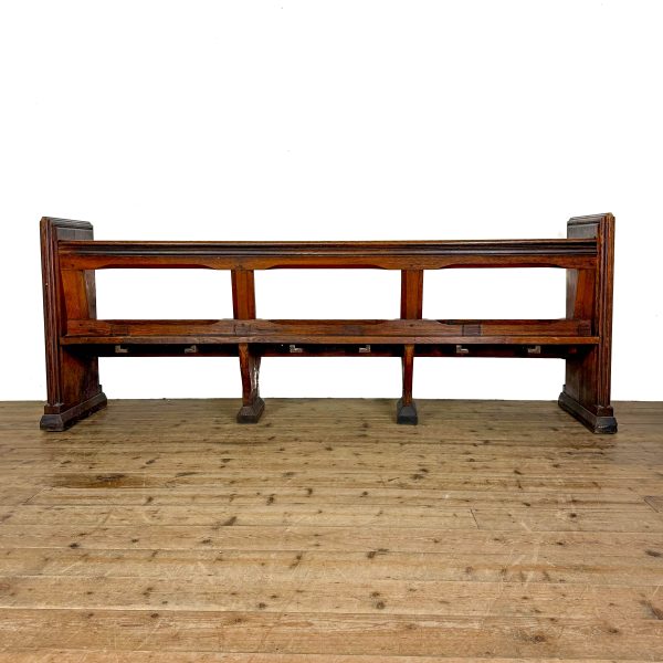 M-6843 Antique 19th Century Cotswold Oak Church Pew (9)