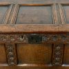 M-6870 Antique 18th Century Carved Oak Coffer 1