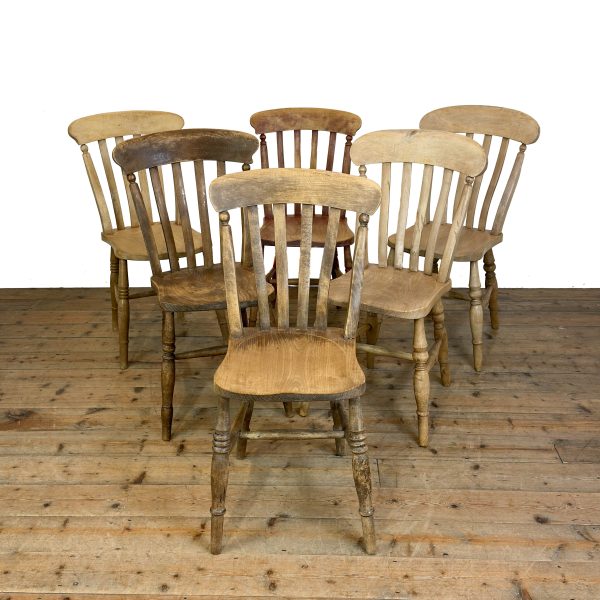 M-6568 Antique Set of Six Antique Kitchen Chairs (2)