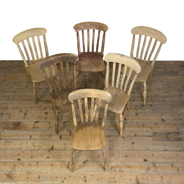 M-6568 Antique Set of Six Antique Kitchen Chairs (3)