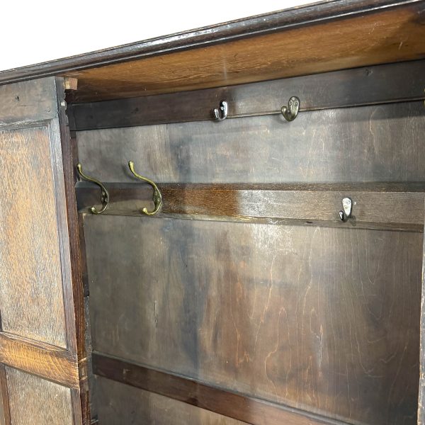 M-6772 Antique Oak Panelled Hall Cupboard (1)