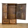 M-6772 Antique Oak Panelled Hall Cupboard (11)
