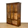 M-6772 Antique Oak Panelled Hall Cupboard (2)