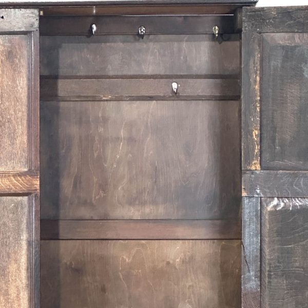 M-6772 Antique Oak Panelled Hall Cupboard (3)