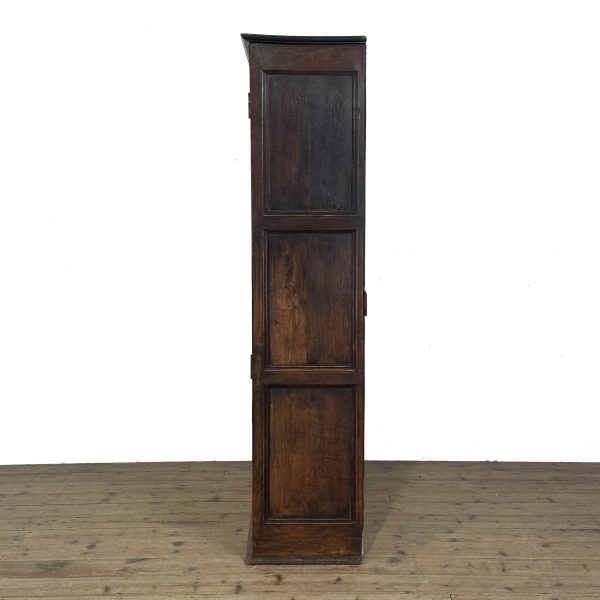 M-6772 Antique Oak Panelled Hall Cupboard (4)