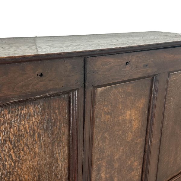 M-6772 Antique Oak Panelled Hall Cupboard (8)