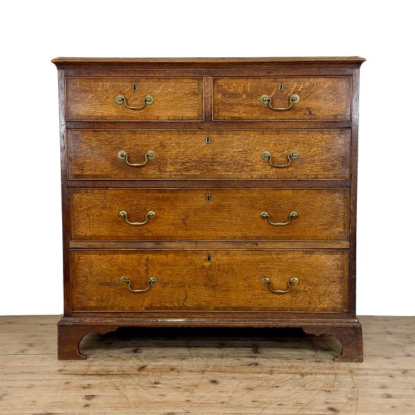 M-6791 Antique 19th Century Oak Chest of Drawers (2)