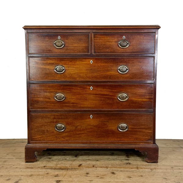M-6837 Antique Georgian Mahogany Chest of Drawers (1)