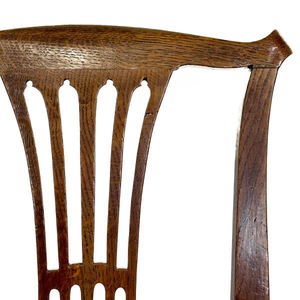 M-6848 Antique Set of Six Oak Dining Chairs (1)