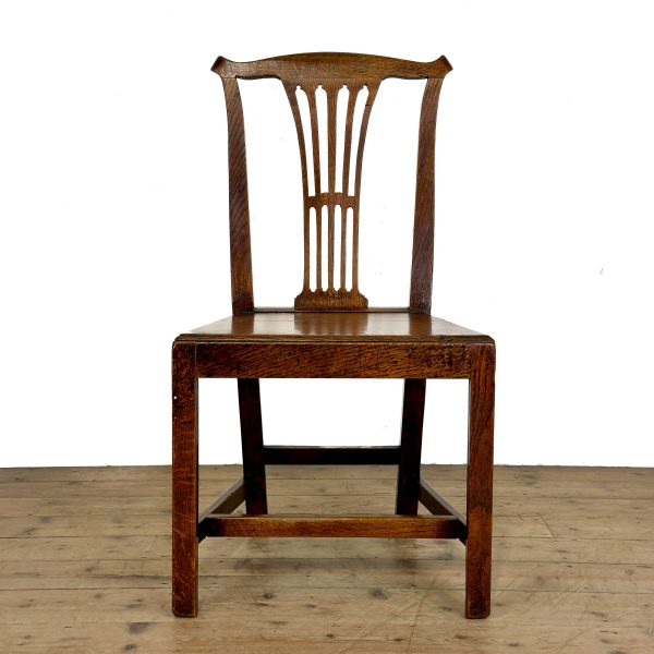 M-6848 Antique Set of Six Oak Dining Chairs (4)