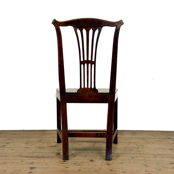 M-6848 Antique Set of Six Oak Dining Chairs (7)