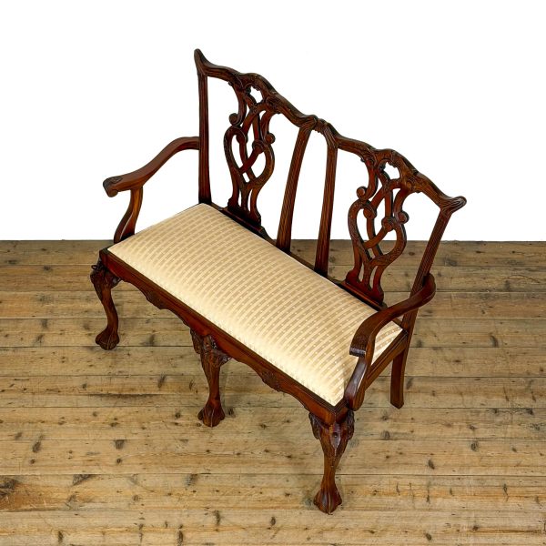 M-6864 Vintage Reproduction Chippendale Style Settee (4)