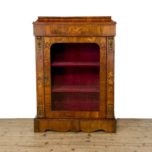 M-6877 Antique Walnut Inlaid Pier Cabinet (2)