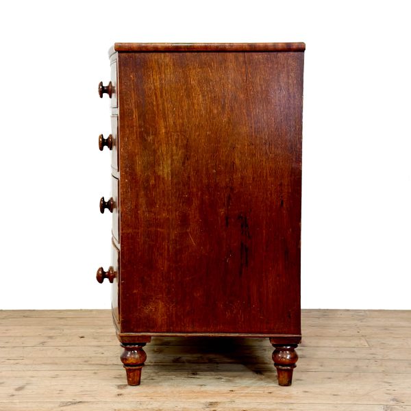 M-6878 Antique Mahogany Bow Front Chest of Drawers (5)