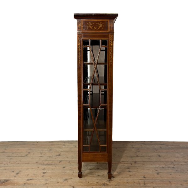 M-6880 Antique Inlaid Mahogany Display Cabinet (5)