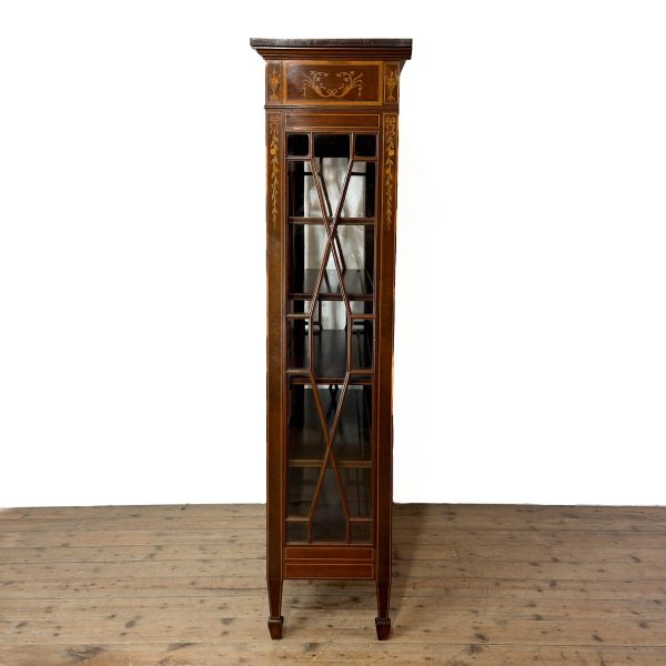 M-6880 Antique Inlaid Mahogany Display Cabinet (8)