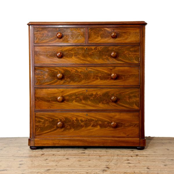 M-6884 Antique Victorian Mahogany Chest of Drawers (2)