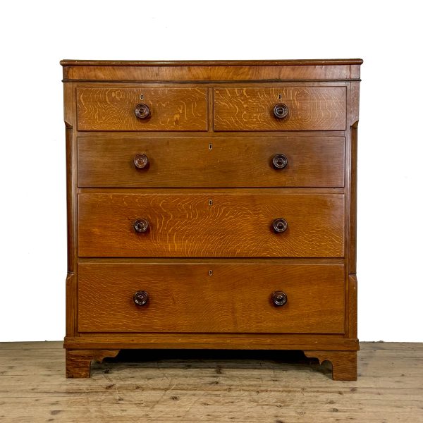 M-6886 Antique 19th Century Oak Chest of Drawers (2)