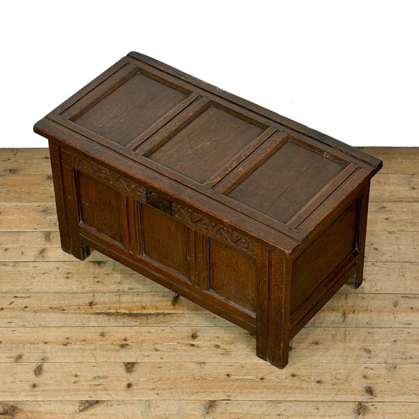 M-6891 Antique Oak Carved Coffer (4)