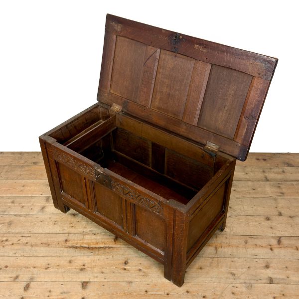 M-6891 Antique Oak Carved Coffer (5)