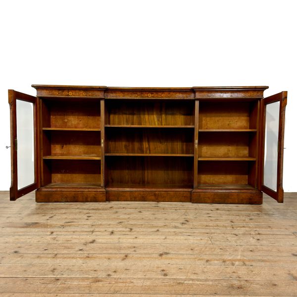 M-6892 Antique Victorian Walnut Breakfront Bookcase (2)