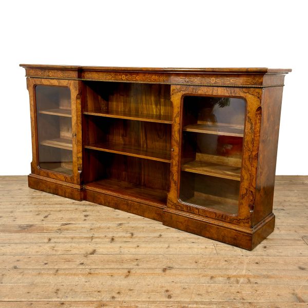M-6892 Antique Victorian Walnut Breakfront Bookcase (4)
