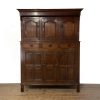 M-6910 Antique 18th Century Welsh Oak Cwpwrdd Deuddarn (9)