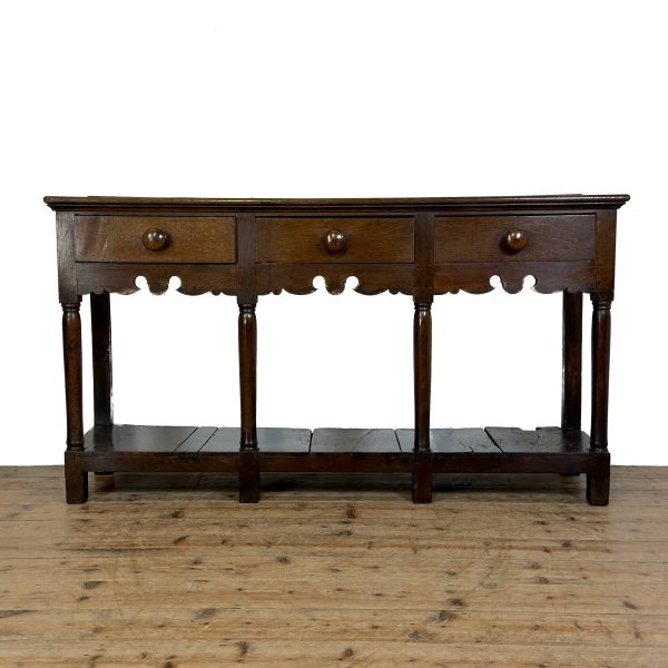 M-6913A Antique 18th Century Oak Welsh Dresser Base (9)
