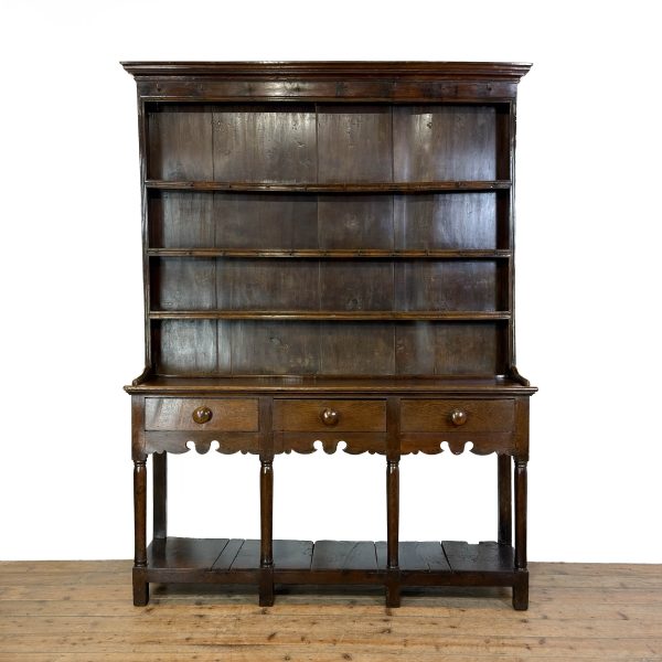 M-6913B Antique 18th Century Oak Welsh Dresser (2)
