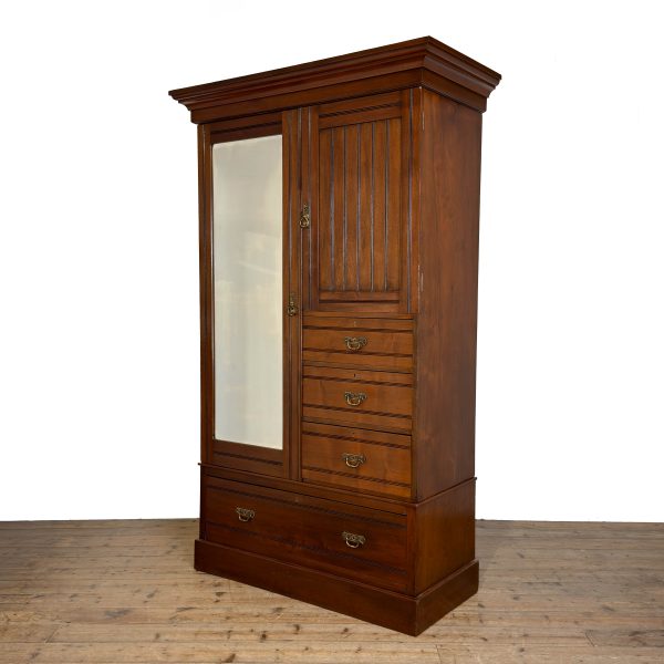 M-6918 Antique Edwardian Mahogany Wardrobe (2)
