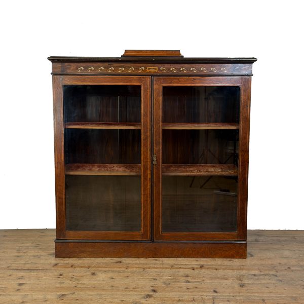 M-6697 Antique Edwardian Mahogany Display Cabinet 1