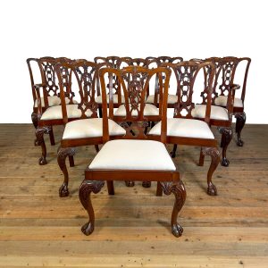 M-6872 Set of Ten Chippendale Style Dining Chairs 6
