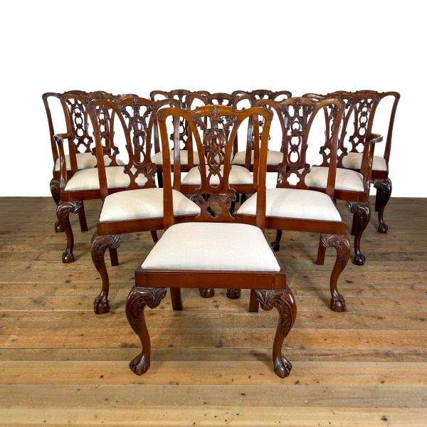 M-6872 Set of Ten Chippendale Style Dining Chairs 6