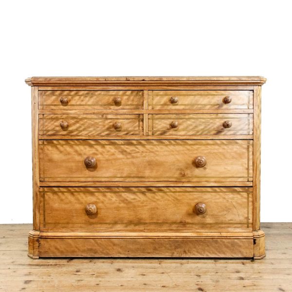 M-6376 Antique Victorian Satinwood Chest of Drawers penderyn antiques (1)