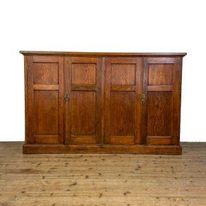 M-6593 Antique Large Oak School Cupboard (2)