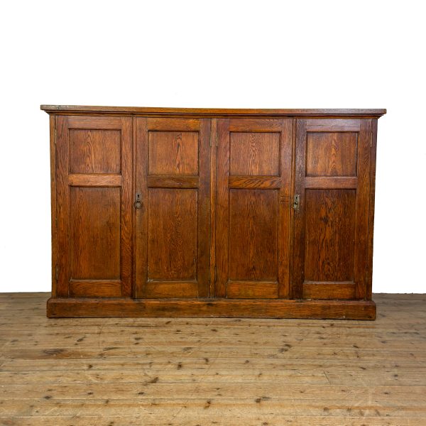 M-6593 Antique Large Oak School Cupboard (2)