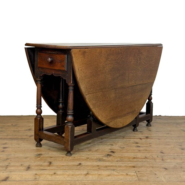 M-6600 Antique Georgian Oak Gate Leg Dining Table (31)
