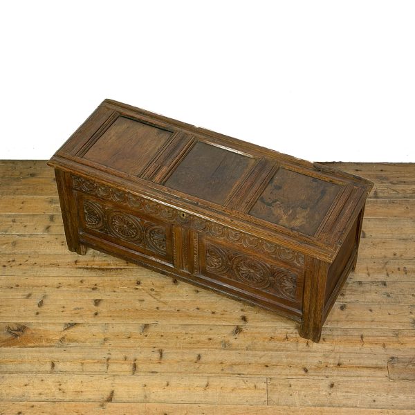 M-6628 Antique 18th Century Oak Coffer (6)