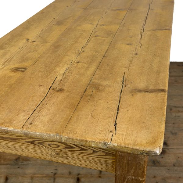 M-6685 Antique Rustic Wooden Farmhouse Kitchen Table (1)